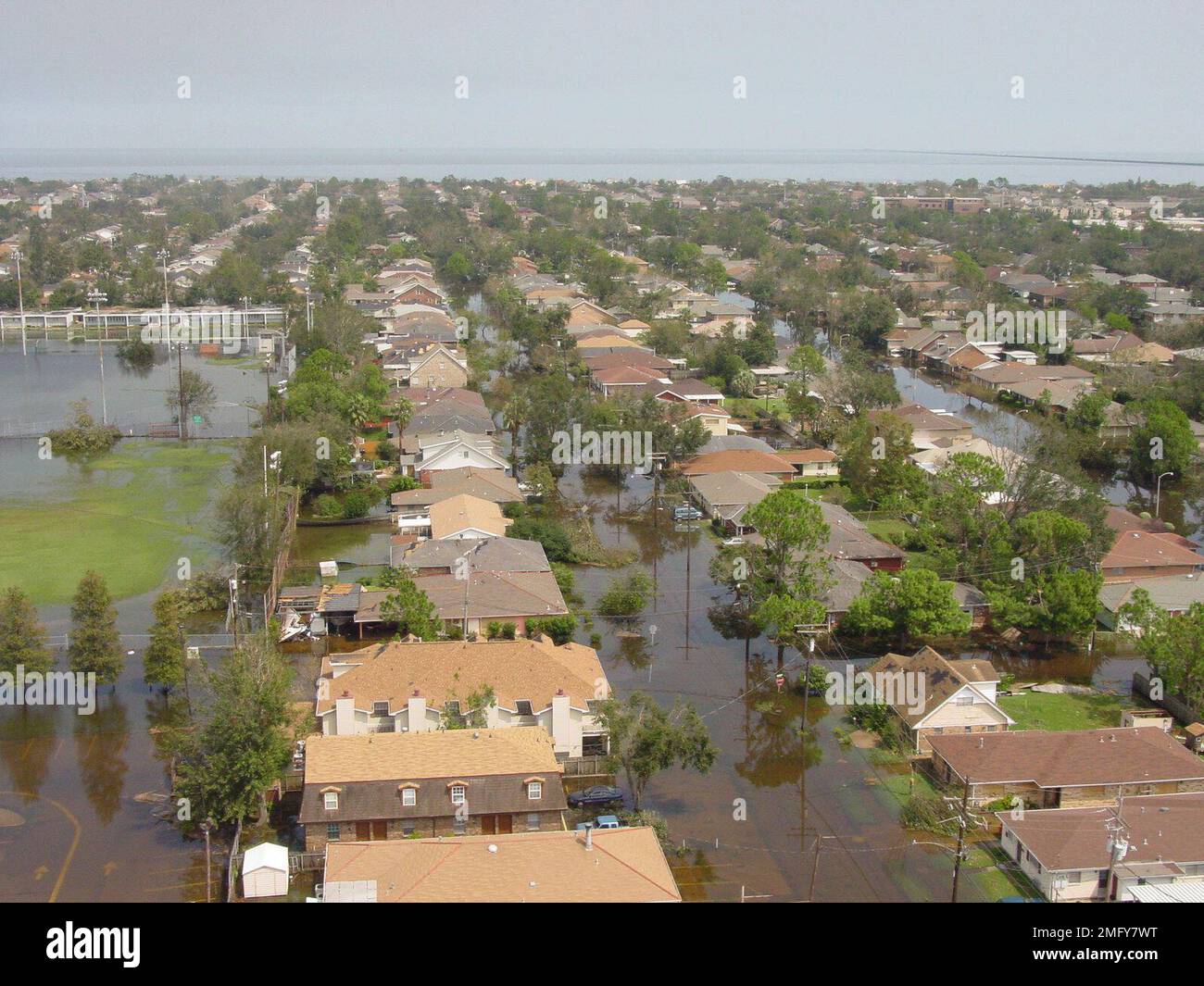 Aftermath - Aerial - 26-HK-330-50. Kenner Flooding. Hurricane Katrina Stock Photo