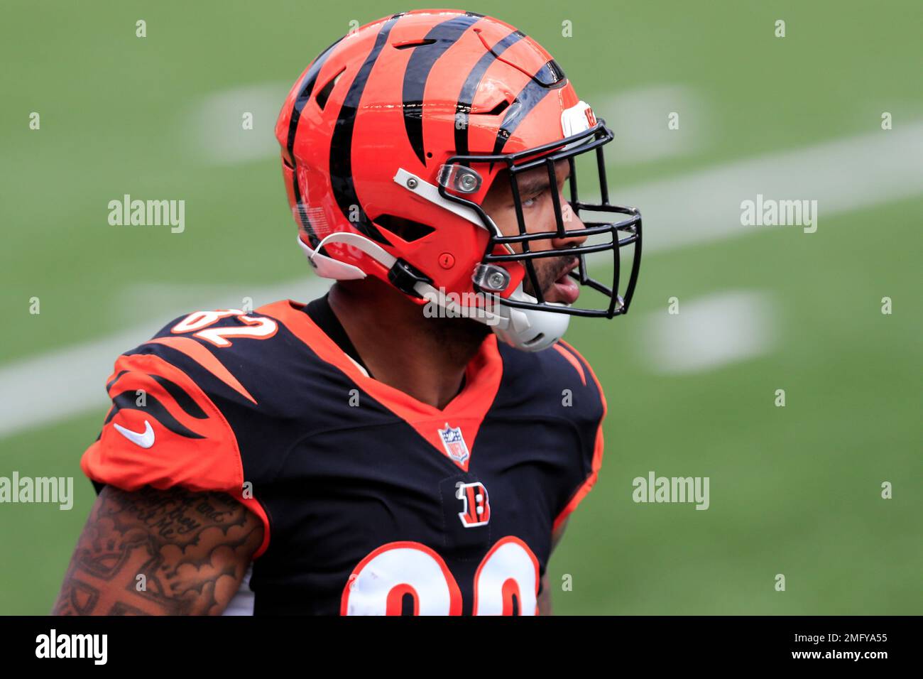 Cincinnati Bengals tight end Cethan Carter (82) during an NFL football ...