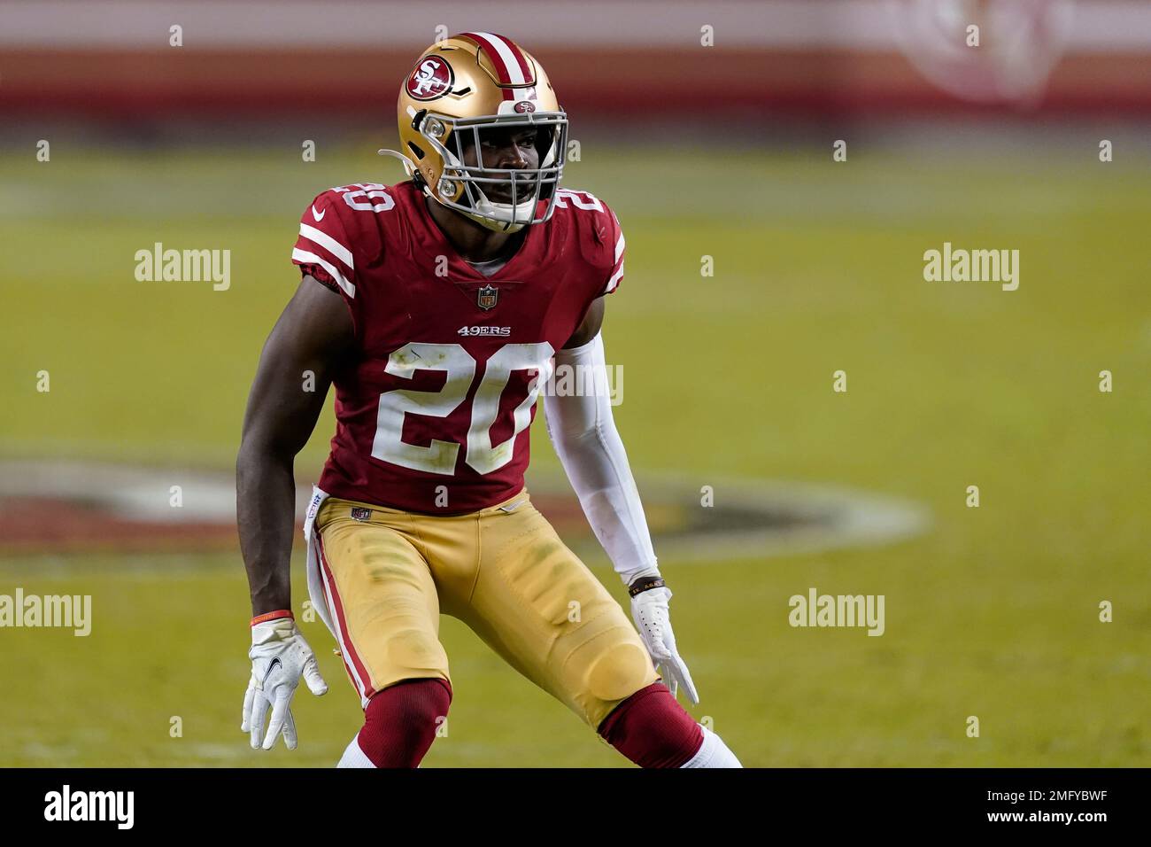 Santa Clara, California, USA. 17th Nov, 2019. San Francisco free safety  Jimmie Ward (20) celebrate a big win 49ers fans after the NFL Football game  between the Arizona Cardinals and the San