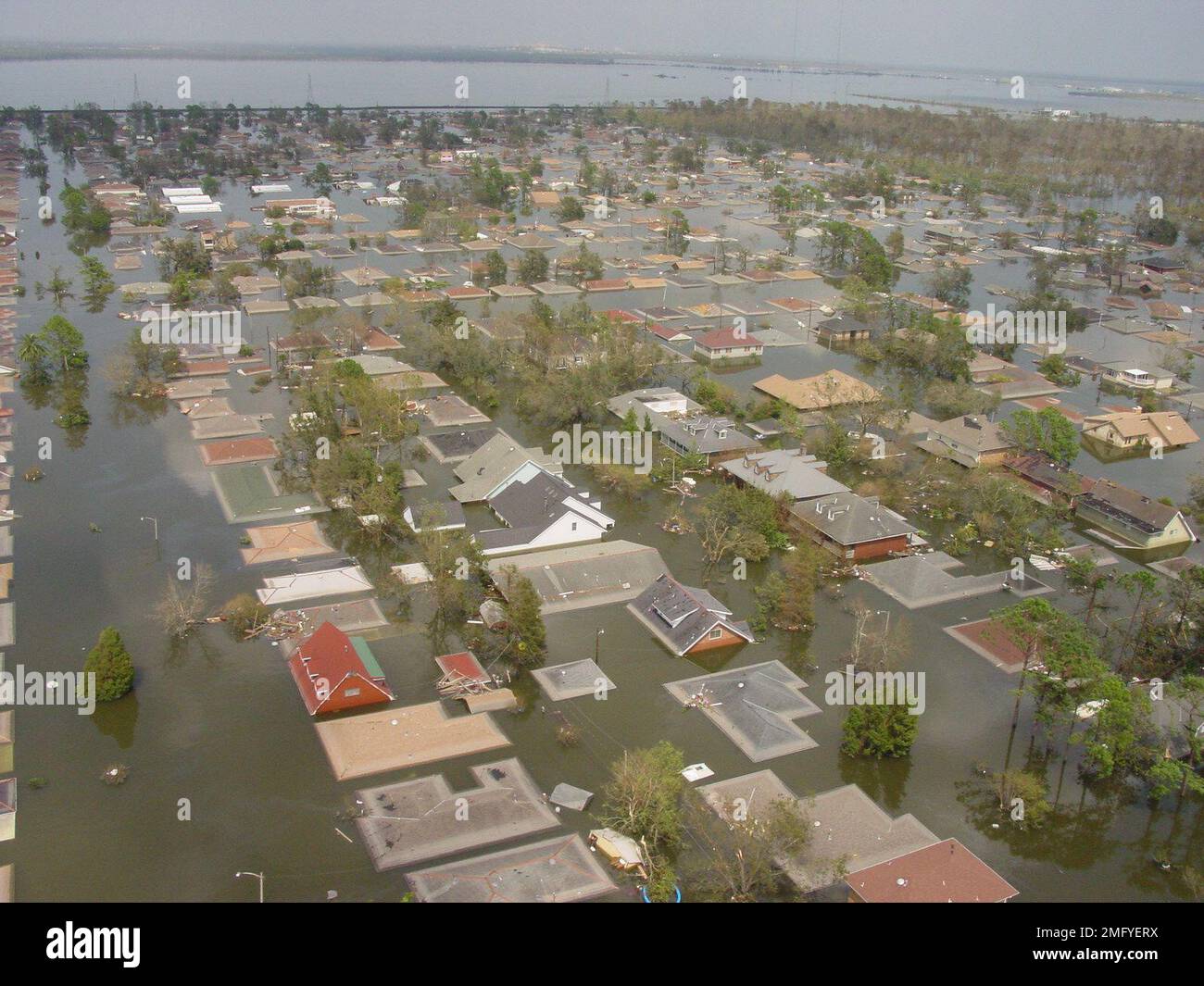 Aftermath Aerial 26HK33020. Chalmette Flooding. Hurricane