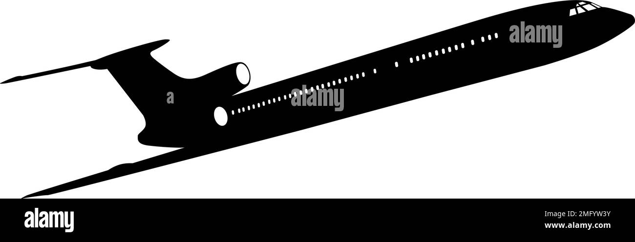 Silhouette passenger aircraft on a white background Stock Vector Image ...