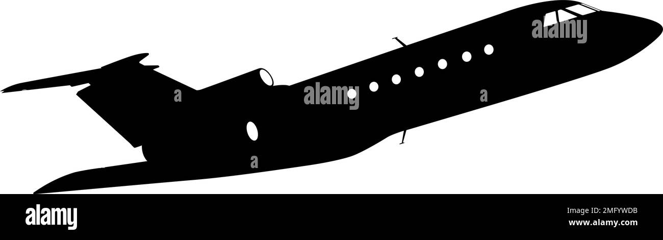Silhouette passenger aircraft on a white background Stock Vector Image ...