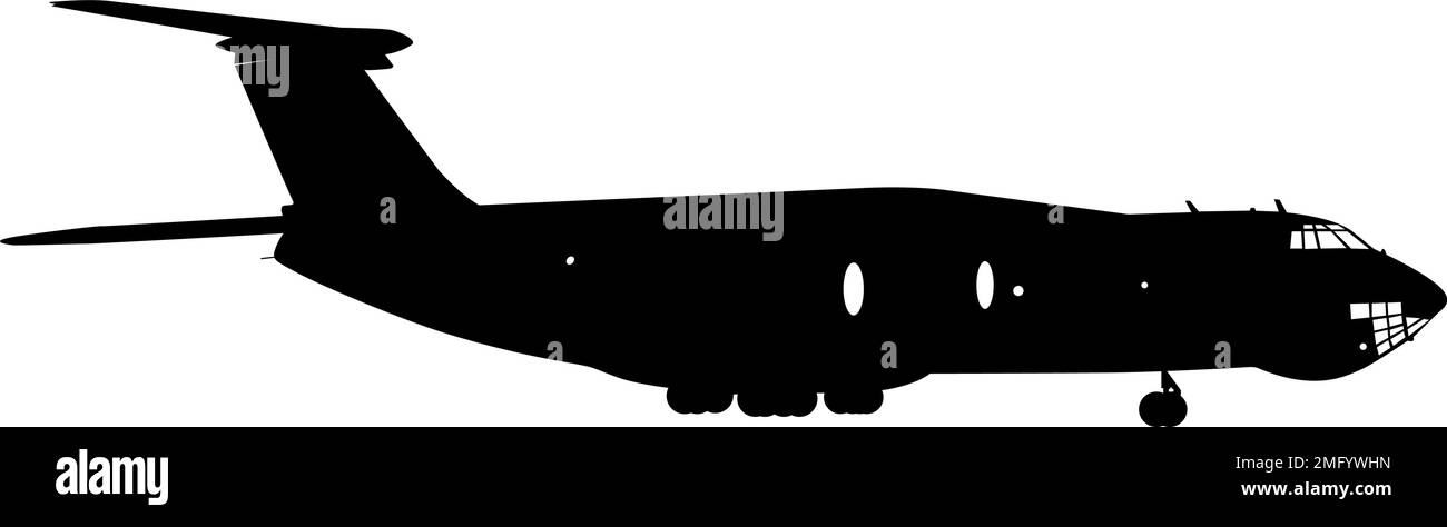 Silhouette passenger aircraft on a white background Stock Vector Image ...
