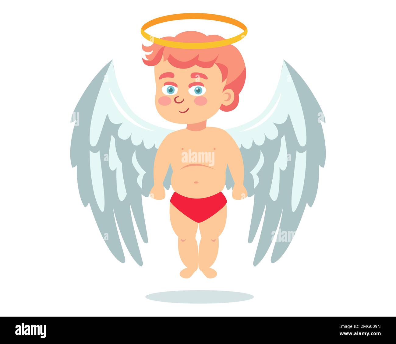 boy character with wings. a little angel. flat vector illustration. Stock Vector