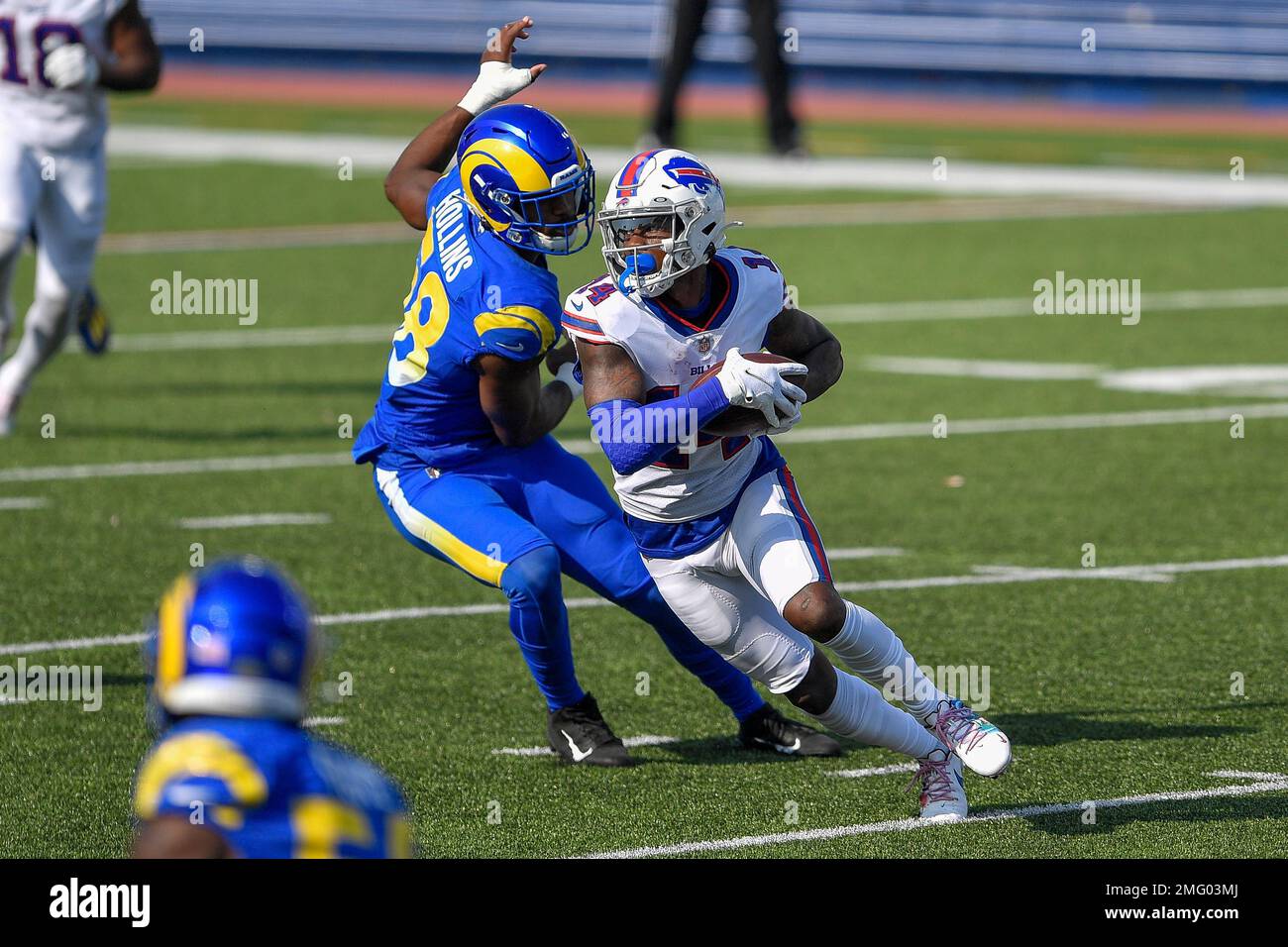 Buffalo Bills wide receiver Stefon Diggs, right, catches a pass in