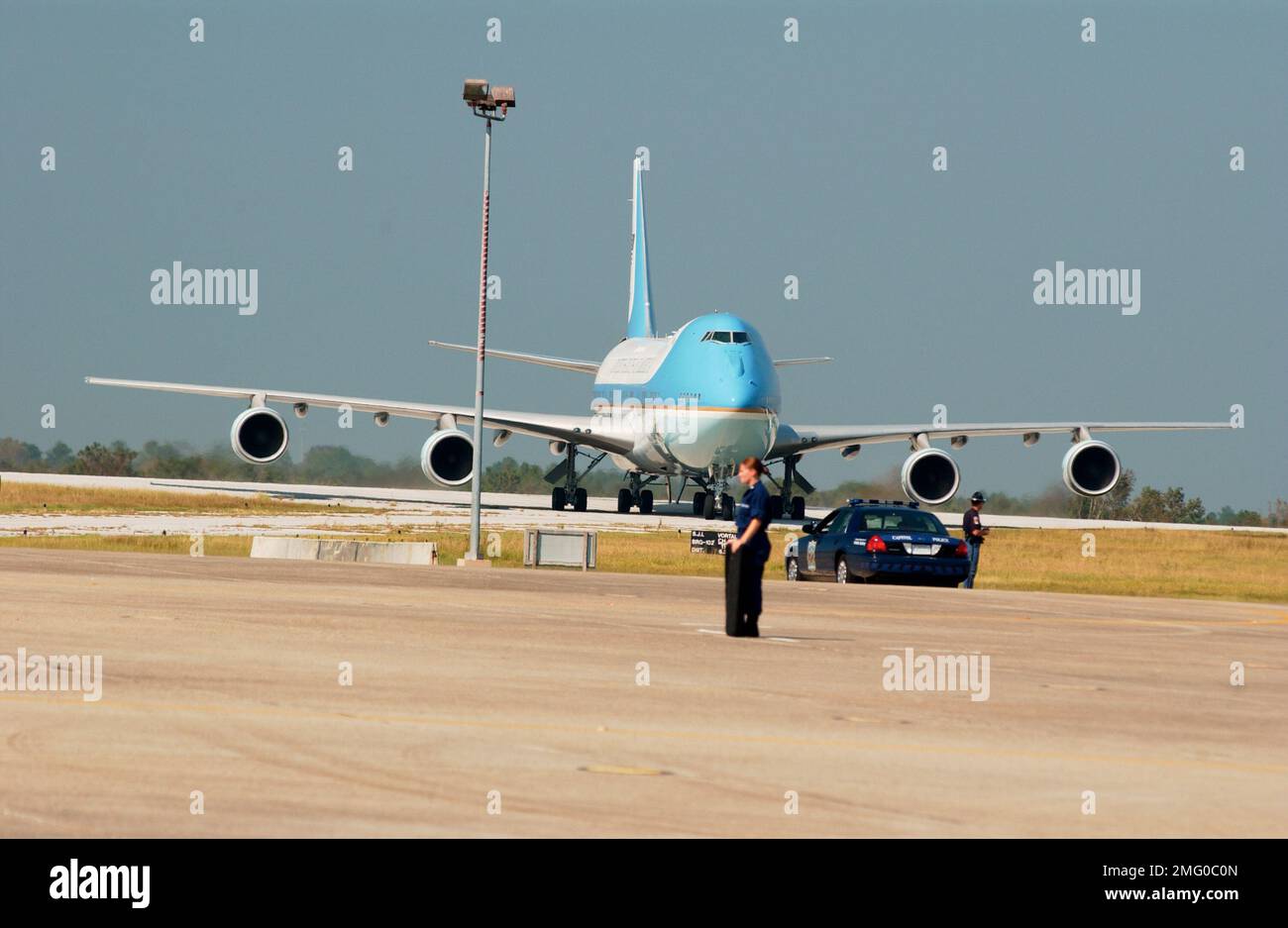 President W. Bush Visit 26HK69. Air Force One and USCG