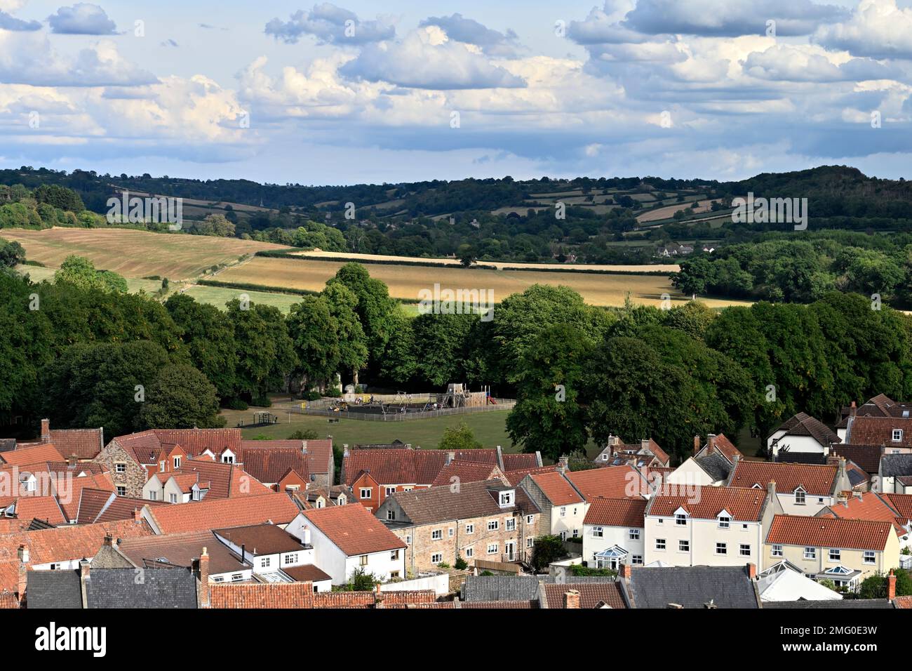 View of Wells, Somerset taken from the top of St. Cuthbert's Church tower Stock Photo Alamy