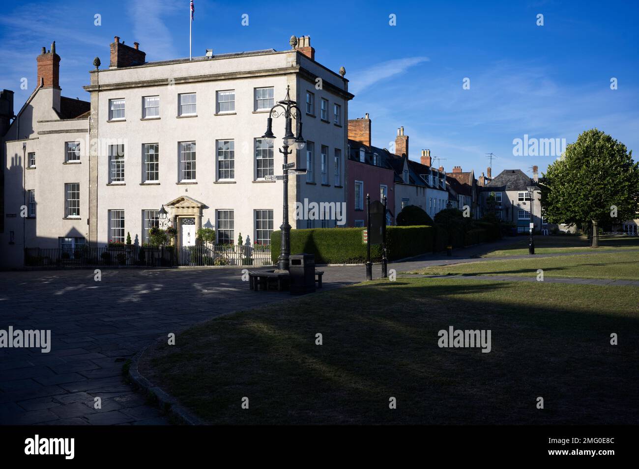 home on wells Cathedral Green Stock Photo Alamy