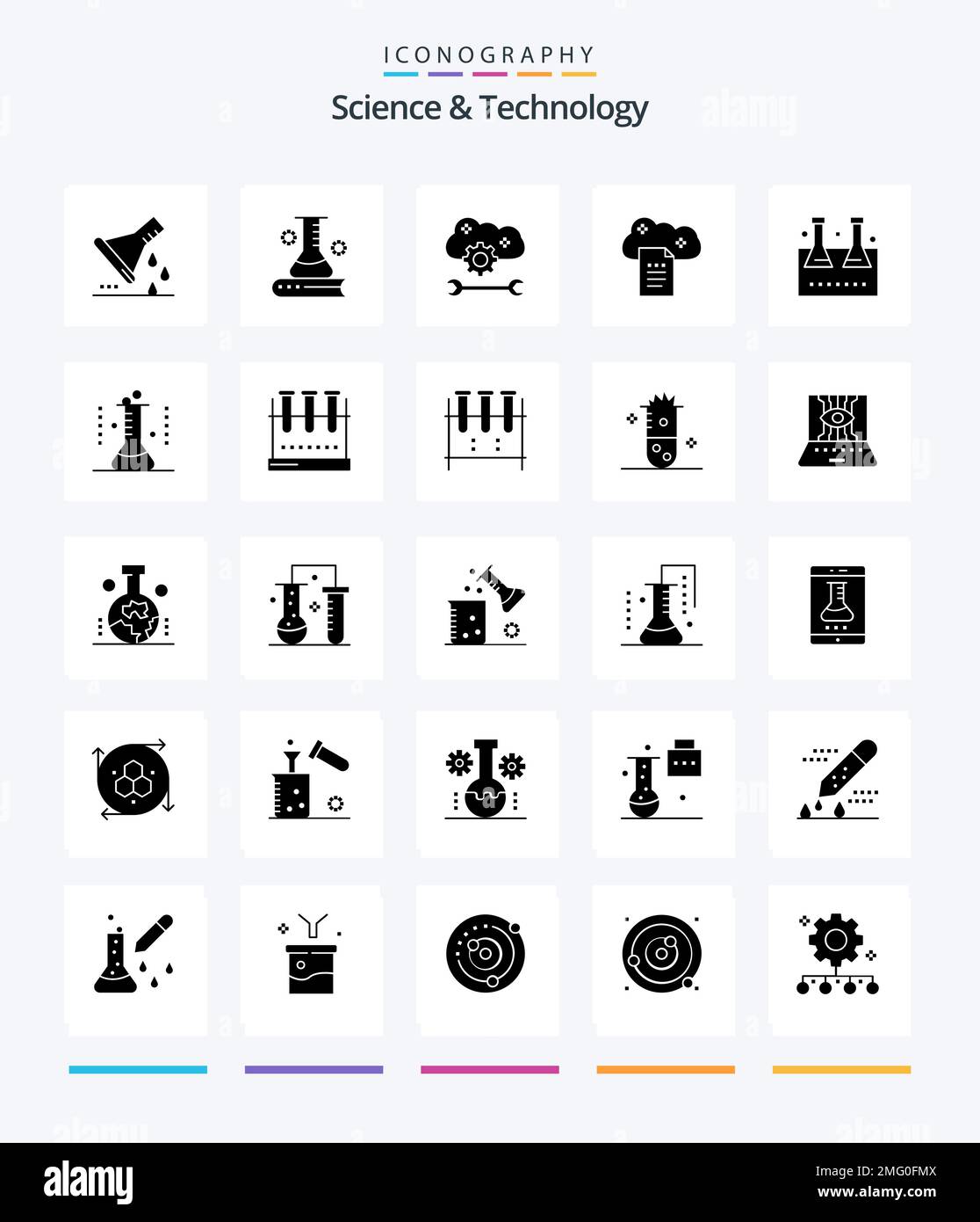 Creative Science And Technology 25 Glyph Solid Black icon pack Such As