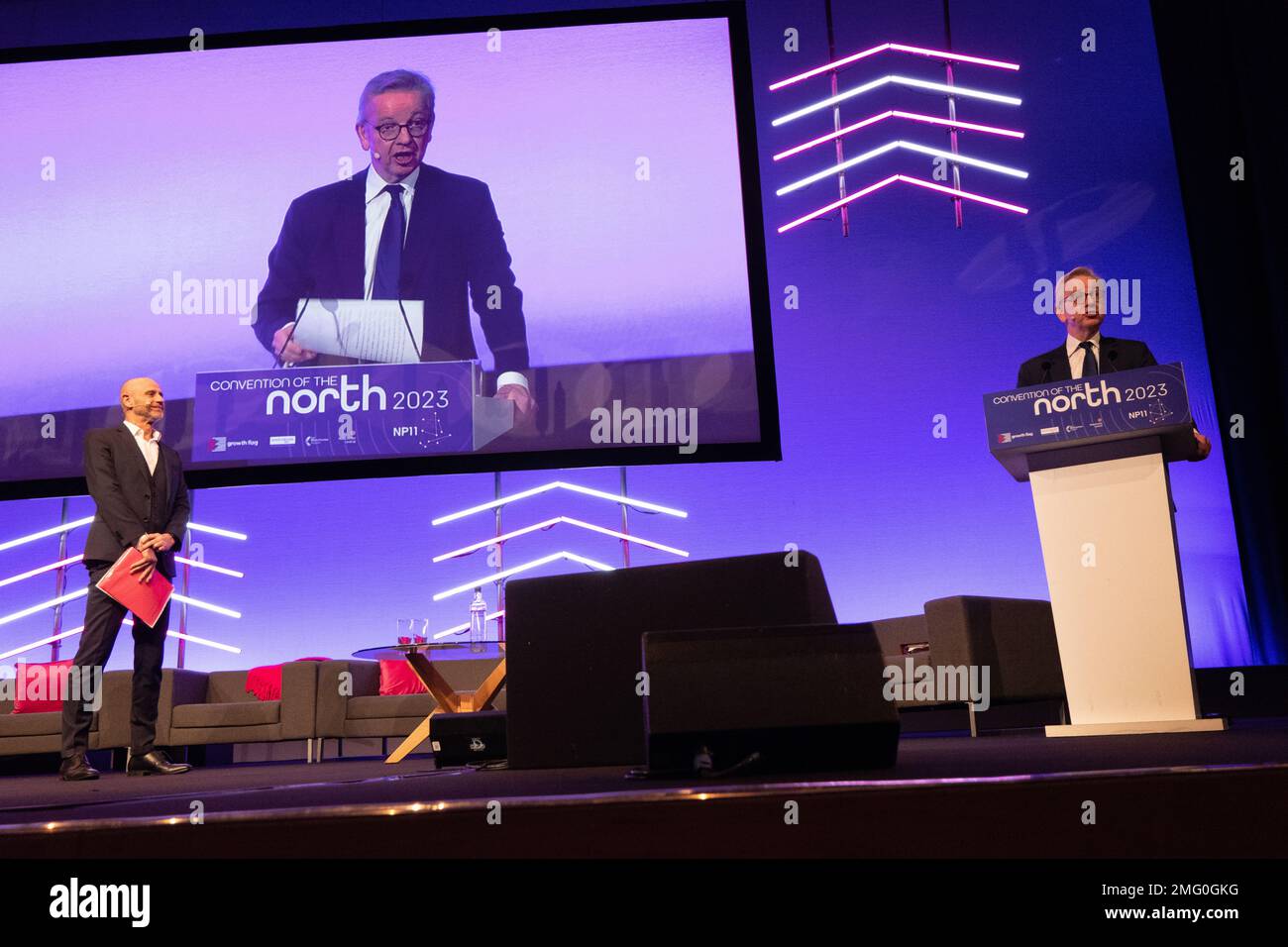 Manchester, UK. 25th Jan, 2023. Levelling Up Secretary Michael Gove MP