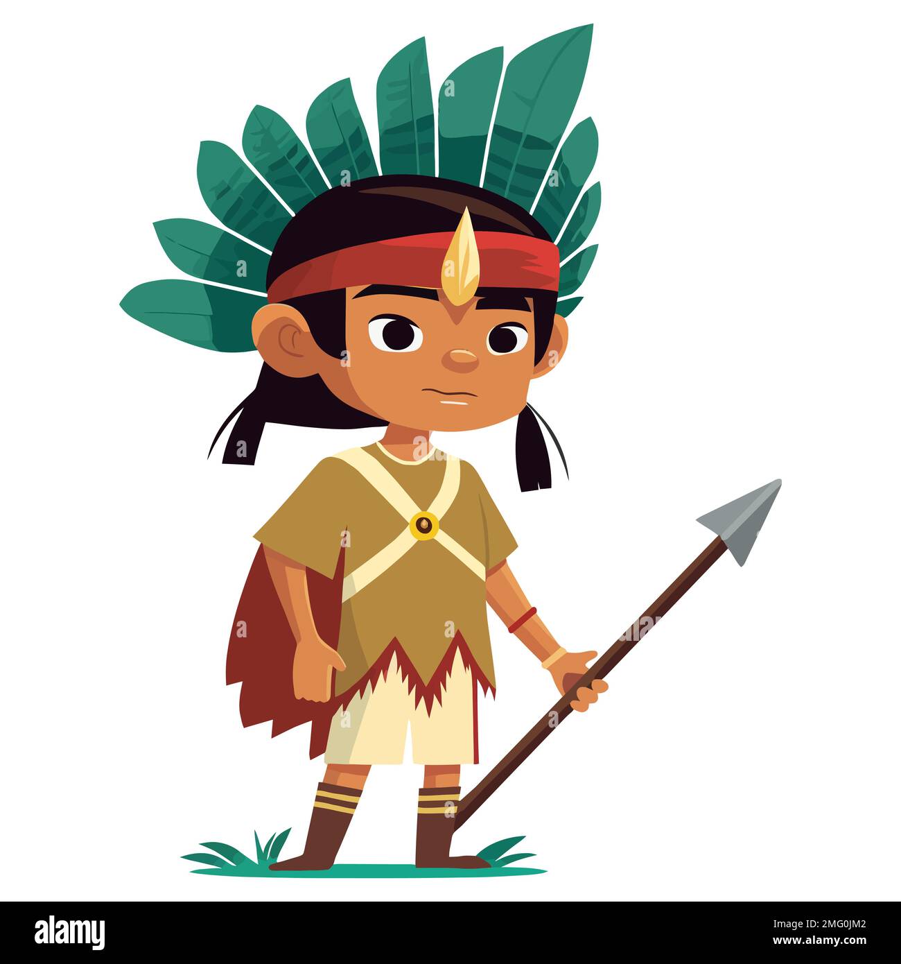 Indian boy from South and North America. national costume of the