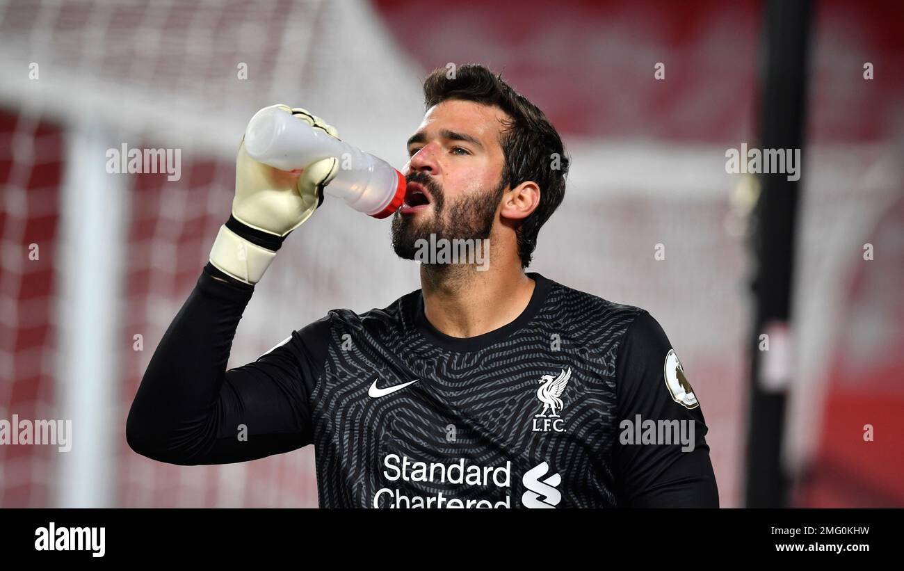 Liverpool's goalkeeper Alisson during the English Premier League soccer ...