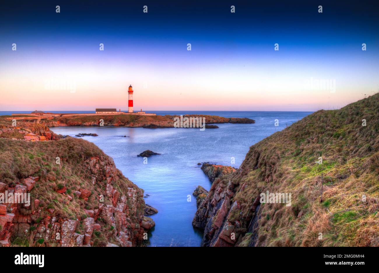 boddam lighthouse near peterhead aberdeenshire scotland. Stock Photo