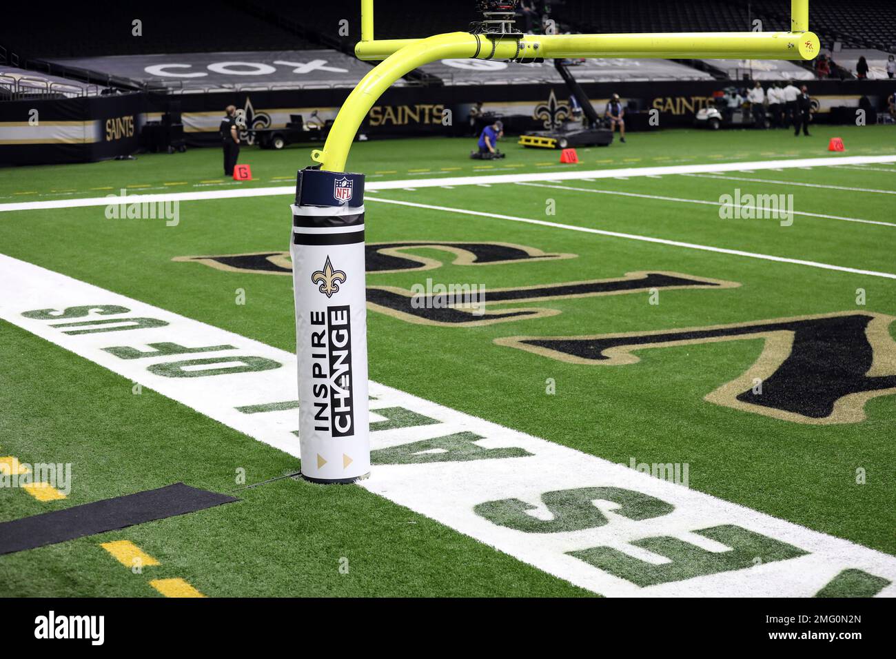 A field goal post is seen during an NFL football game between the New ...