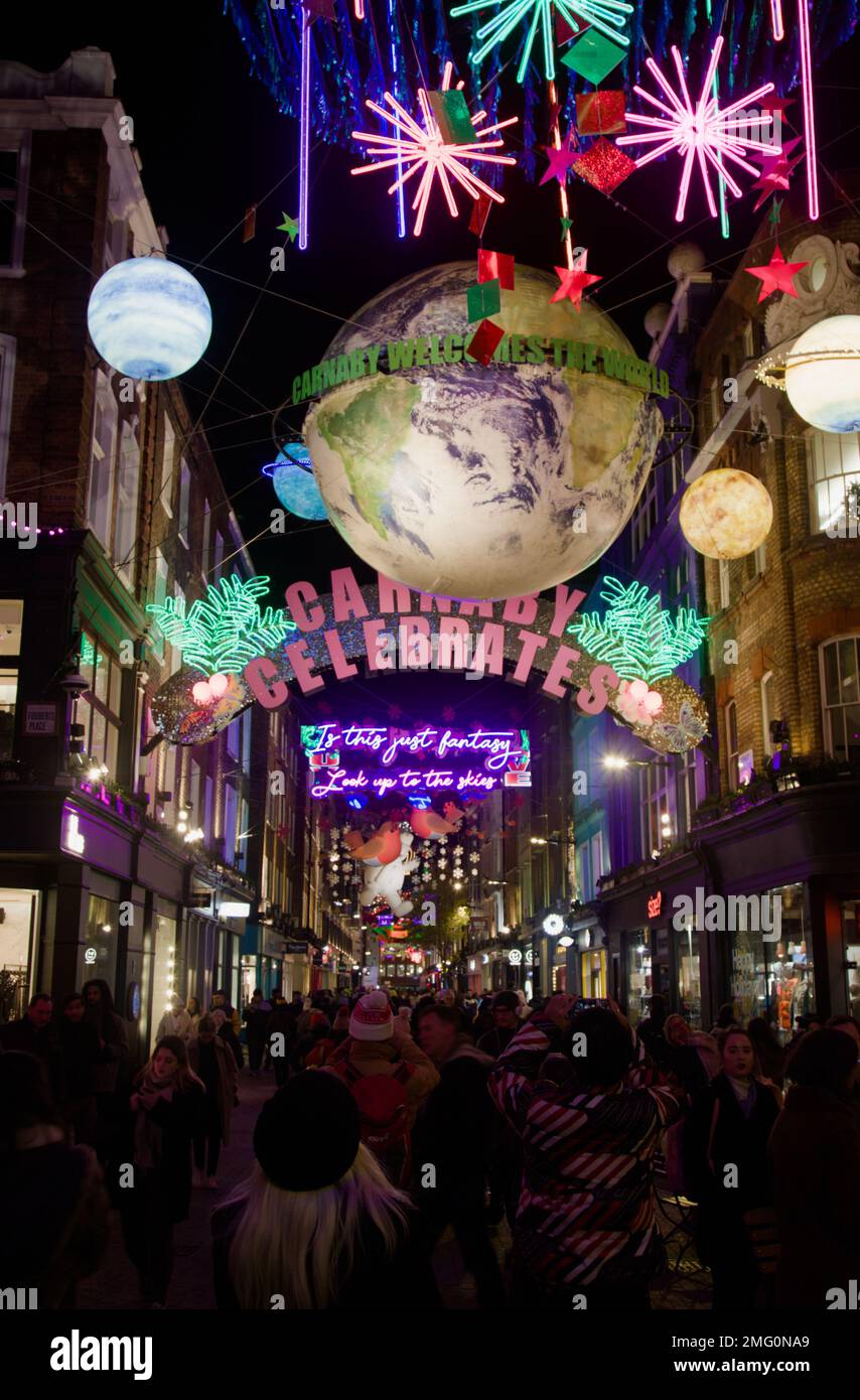 Christmas Light Display In Carnaby Street, London UK Stock Photo Alamy
