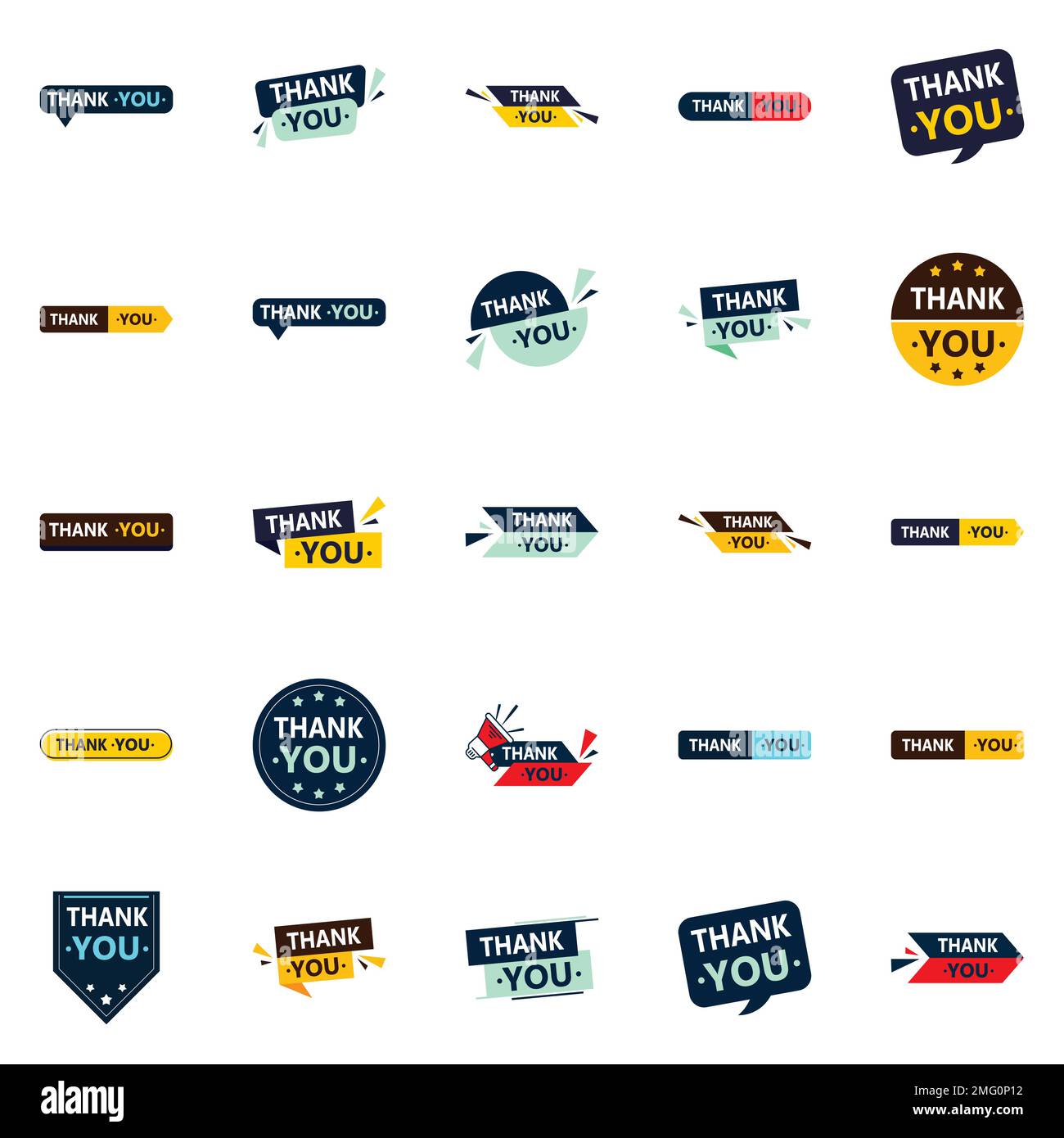 25 Professional Vector Designs for Thank You Notices Stock Vector Image