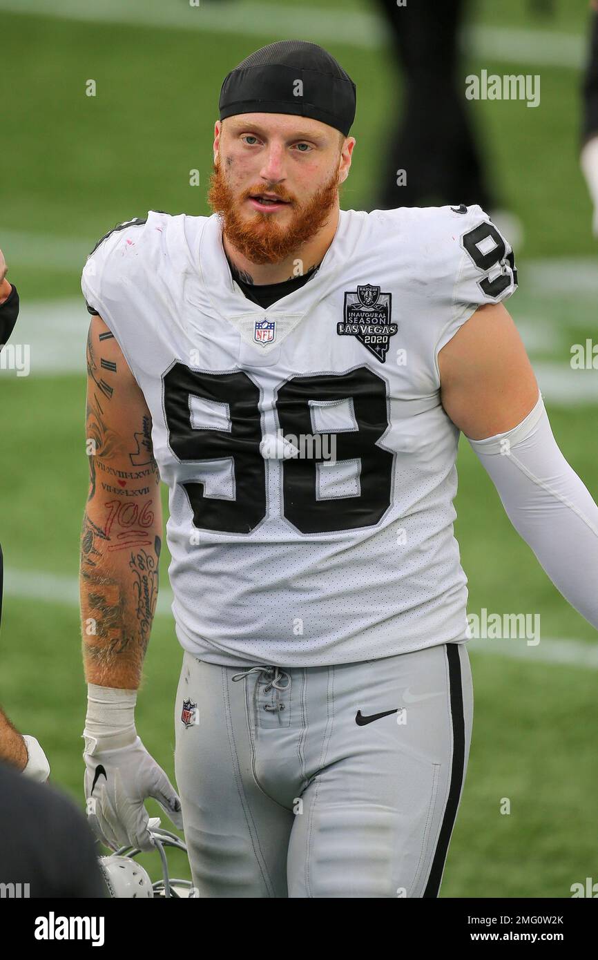Las Vegas Raiders defensive end Maxx Crosby (98) following an NFL