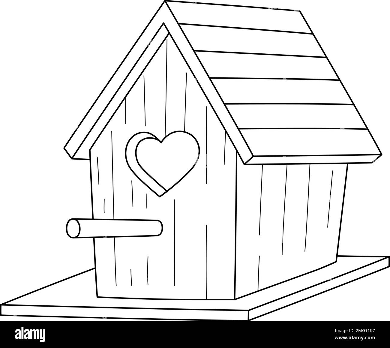 Spring Birdhouse Isolated Coloring Page For Kids Stock Vector Image ...