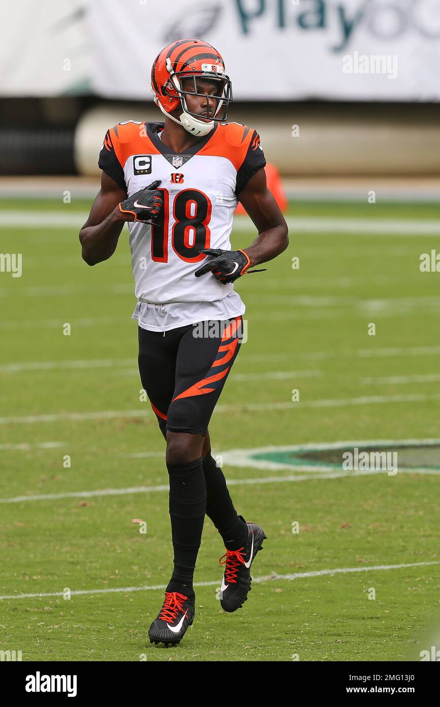 Cincinnati Bengals' A.J. Green (18) against the Philadelphia Eagles during  an NFL football game, Sunday, Sept. 27, 2020, in Philadelphia. (AP  Photo/Rich Schultz Stock Photo - Alamy