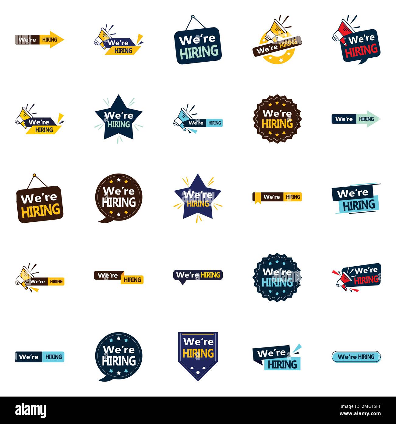 We're Hiring 25 Unique Vector Images for your job advertisements Stock
