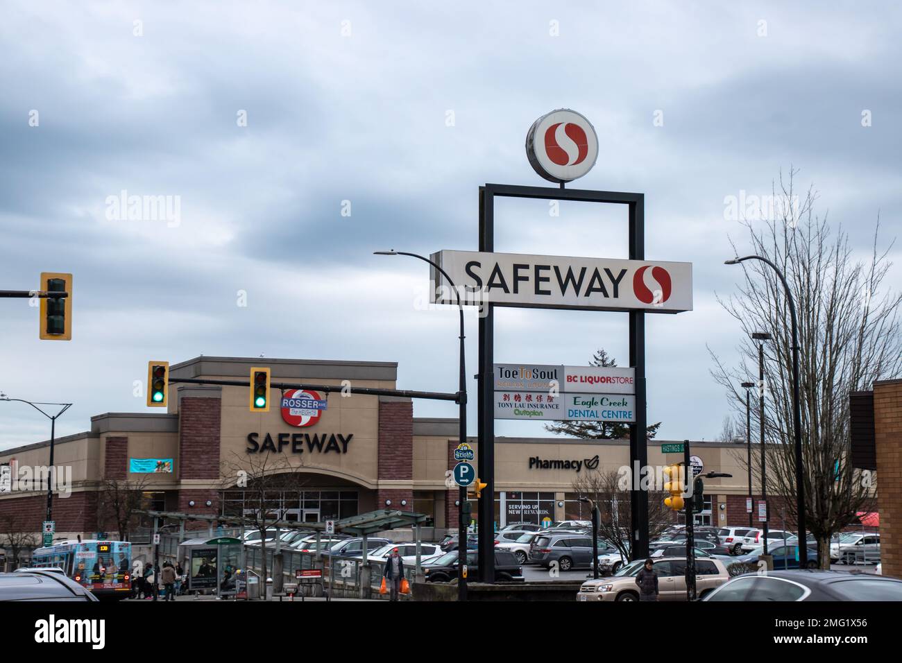 Vancouver, CANADA Jan 15 2023 The store sign of Safeway. Canada