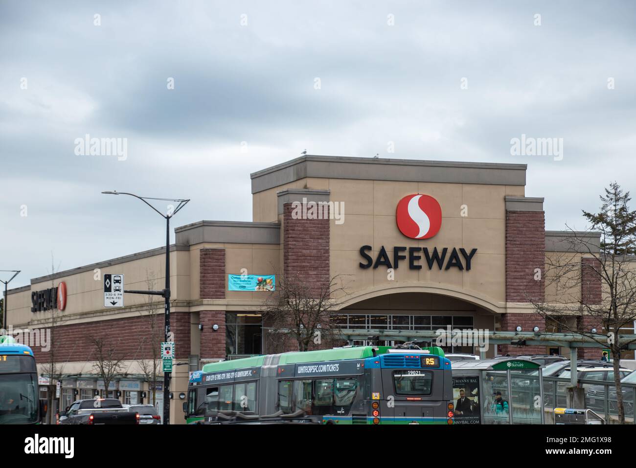 Vancouver, CANADA - Jan 15 2023 : The storefront of Safeway. Canada Safeway is a Canadian supermarket chain mostly operating in the western provinces Stock Photo