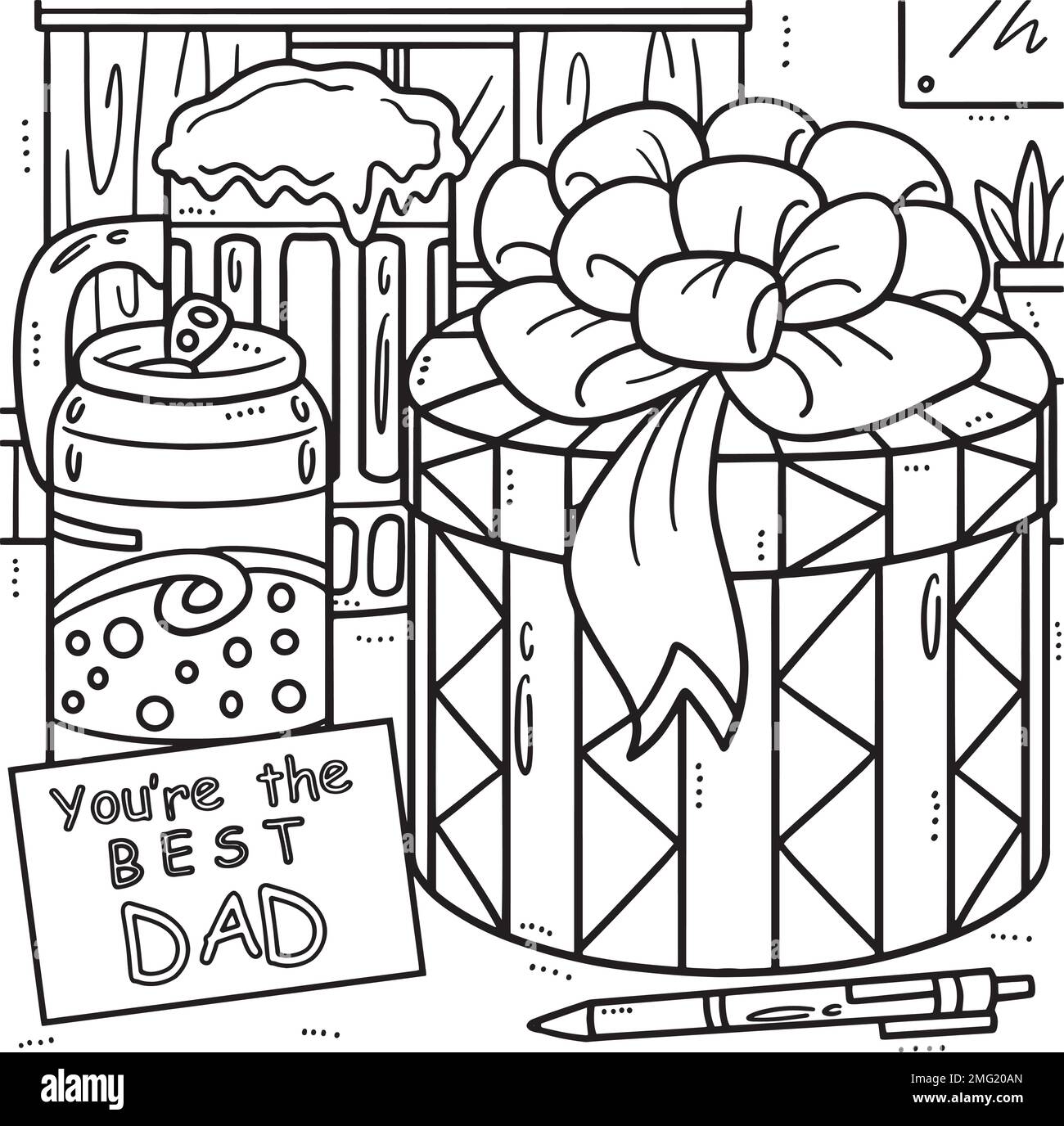 Fathers Day Youre the Best Dad Coloring Page Stock Vector Image & Art