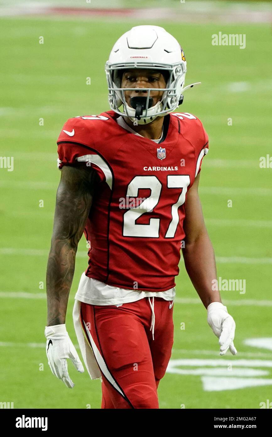 Arizona Cardinals cornerback Kevin Peterson (27) lines up against the Tampa  Bay Buccaneers duri …