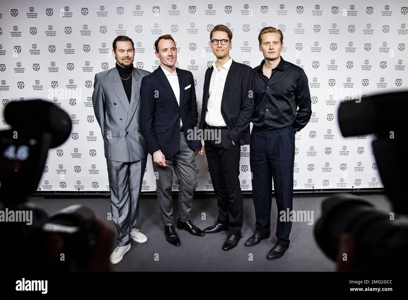 ROTTERDAM From Left To Right Henrik Martin Dahlsbakken Mattis Rotterdam From Left To Right Henrik Martin Dahlsbakken Mattis Herman Nyquist Ola G Furuseth And Alfred Ekker Strande On The Carpet During The Opening Night Of Iffr 2023 With Munchs World Premiere In The Presence Of The Cast Norwegian Filmmaker Henrik Martin Dahlsbakken And Other Iffr Guests The Iffr Takes Place From 25 January To 5 February Anp Ramon Van Flymen Netherlands Out Belgium Out 2MG2GCC 