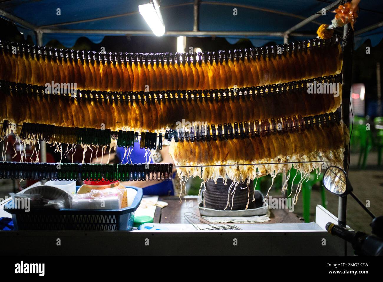 Dried Squid For Sale during Night Market Thailand Stock Photo Alamy