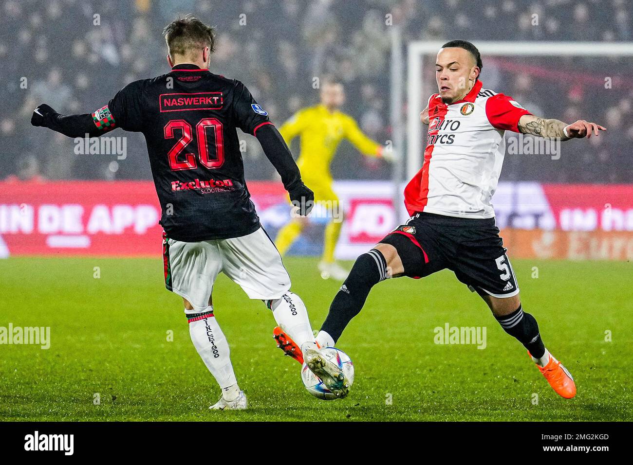 Rotterdam Lasse Schone of NEC Nijmegen, Quilindschy Hartman of Feyenoord during the match