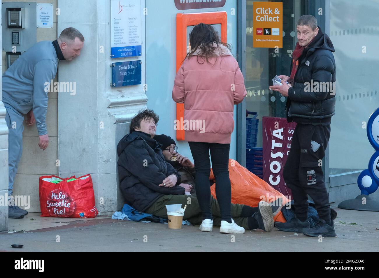 Users of the recreational drug Spice on the streets of Sheffield Stock