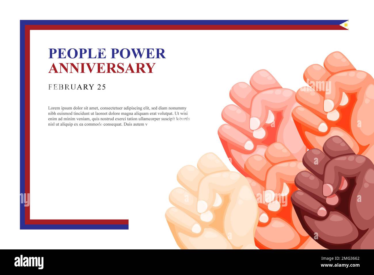 People Power Anniversary background. Vector illustration background. Stock Photo