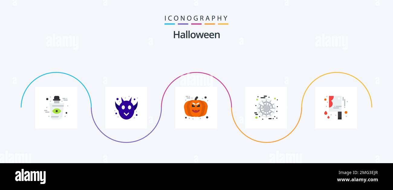Halloween Flat 5 Icon Pack Including halloween butcher knife. bloody