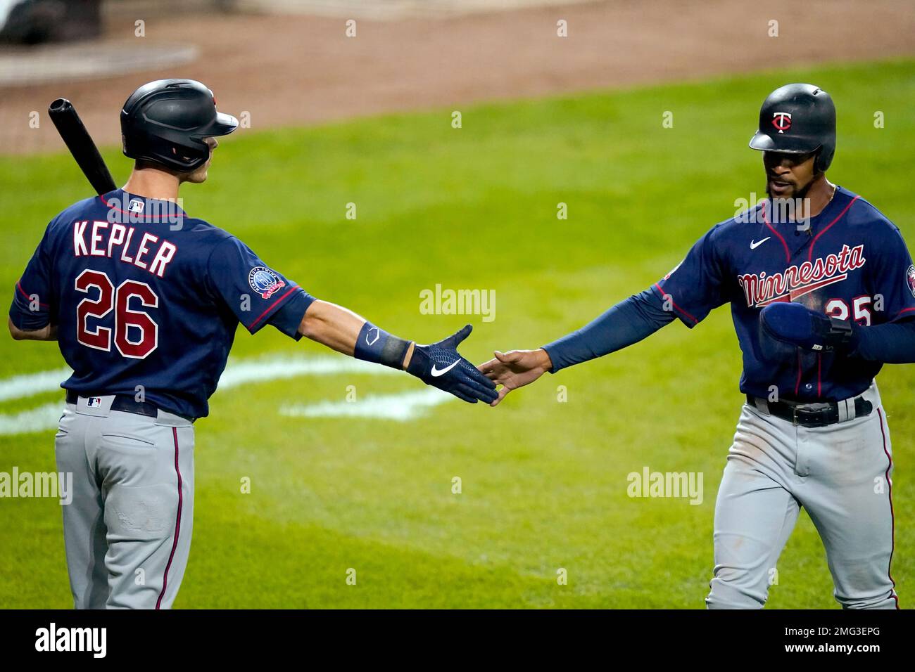 Minnesota Twins' Byron Buxton homers in a baseball game against the Detroit  Tigers Tuesday, Sept. 22, 2020, in Minneapolis. (AP Photo/Jim Mone Stock  Photo - Alamy