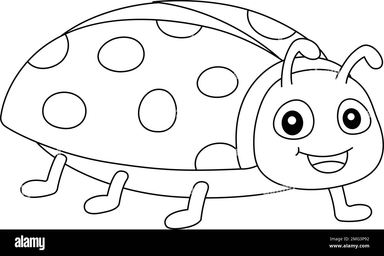 Spring Ladybug Isolated Coloring Page for Kids Stock Vector Image & Art ...