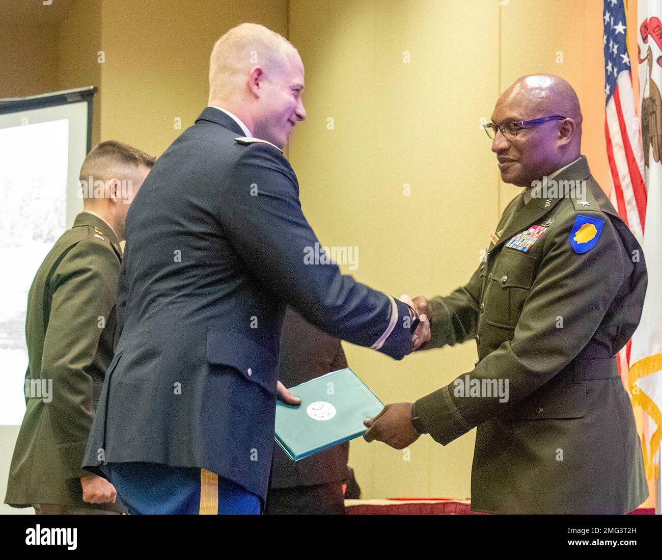 2nd Lt. Adam Mathis of Altamont, Illinois, received the Army Achievement Medal for having the