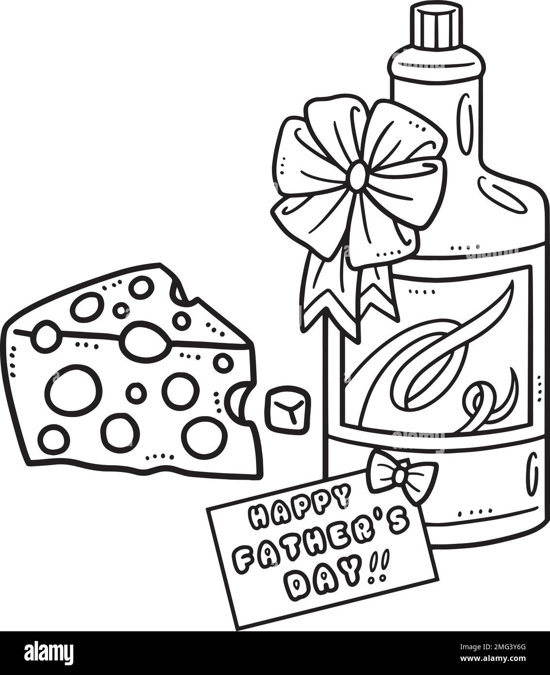 Happy Fathers Day Isolated Coloring Page for Kids Stock Vector Image ...