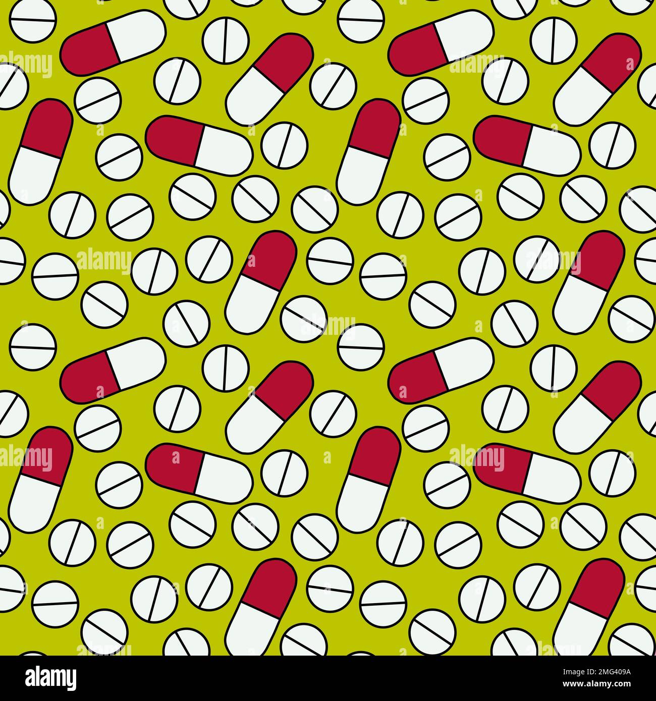 Cartoon medicine seamless pills pattern for wrapping paper and clothes