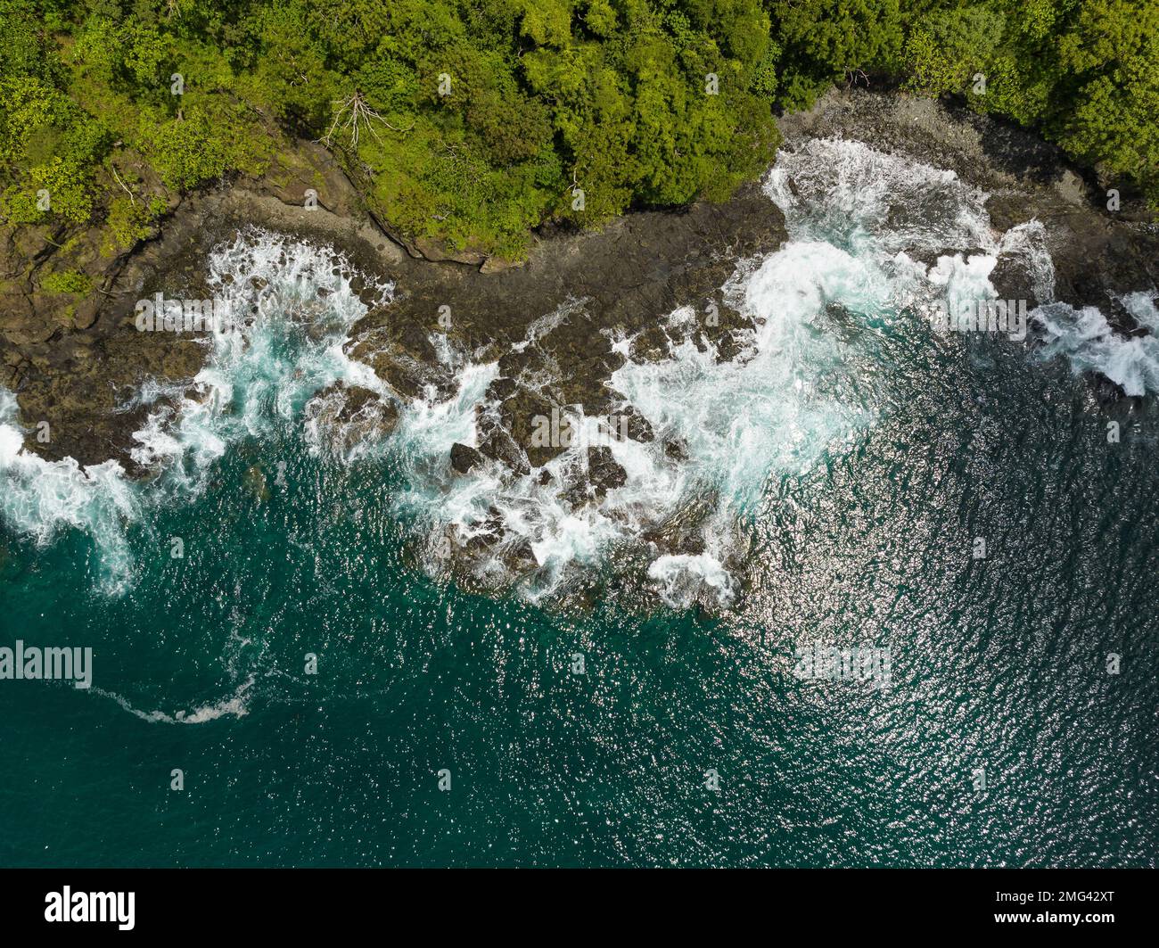 Aerial view of the Gulf of Papagayo, Guanacaste Province in northwestern Costa Rica. Stock Photo
