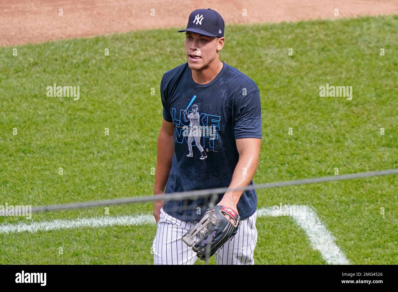 The Judge's Chambers, in session at Yankee Stadium - May 22, 2017: New York  Yankees left fielder Brett Gardner, left, …