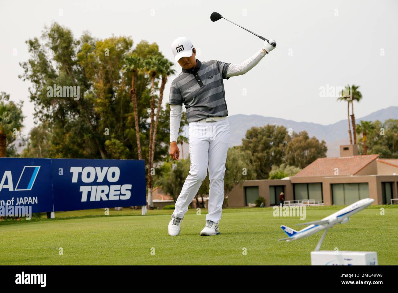 Haru Nomura of Japan, prepares to hit her tee shot on the sixth hole