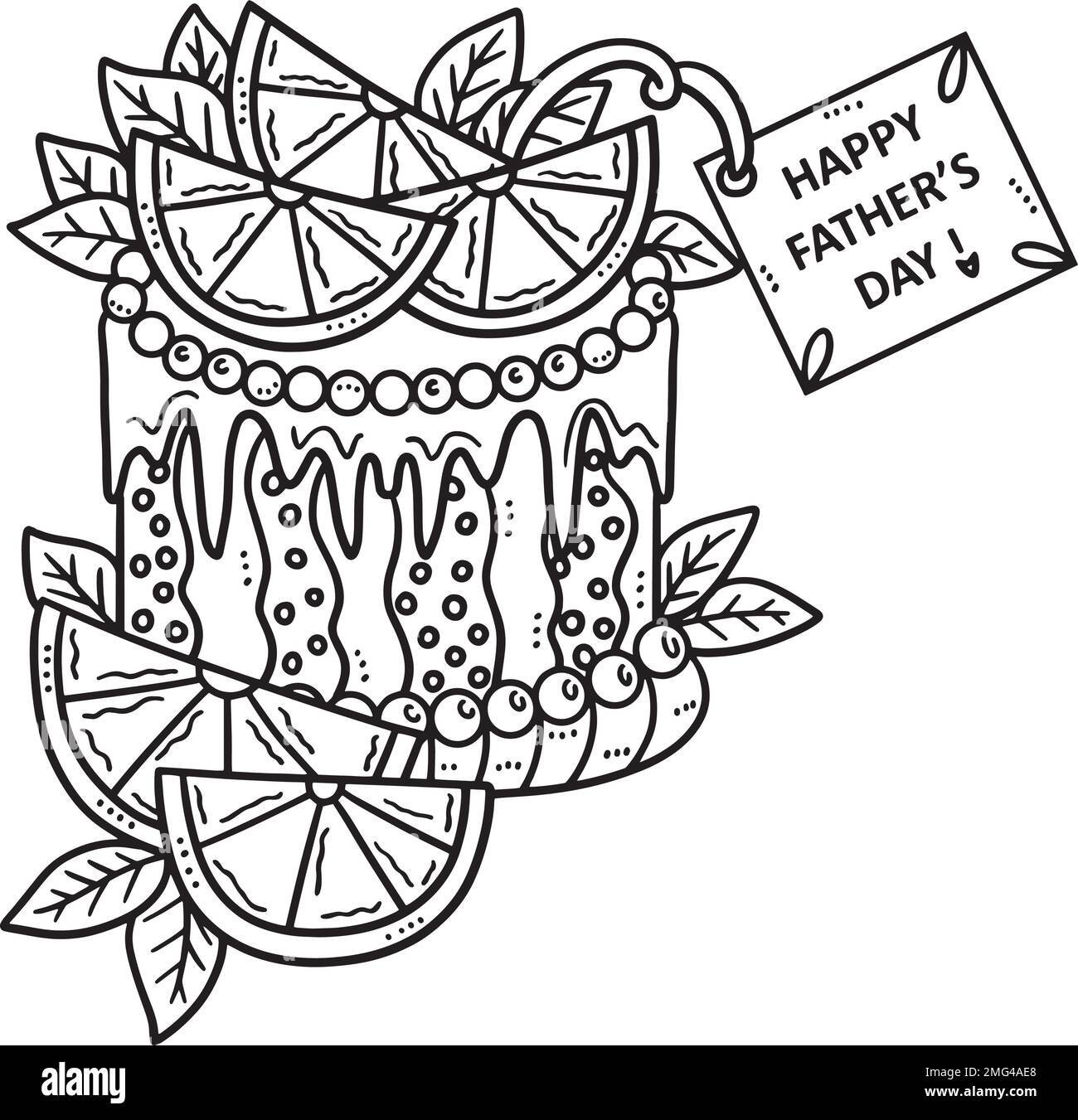 Happy Fathers Day Cake Isolated Coloring Page Stock Vector Image Art happy-fathers-day-cake-isolated-coloring-page-stock-vector-image-art