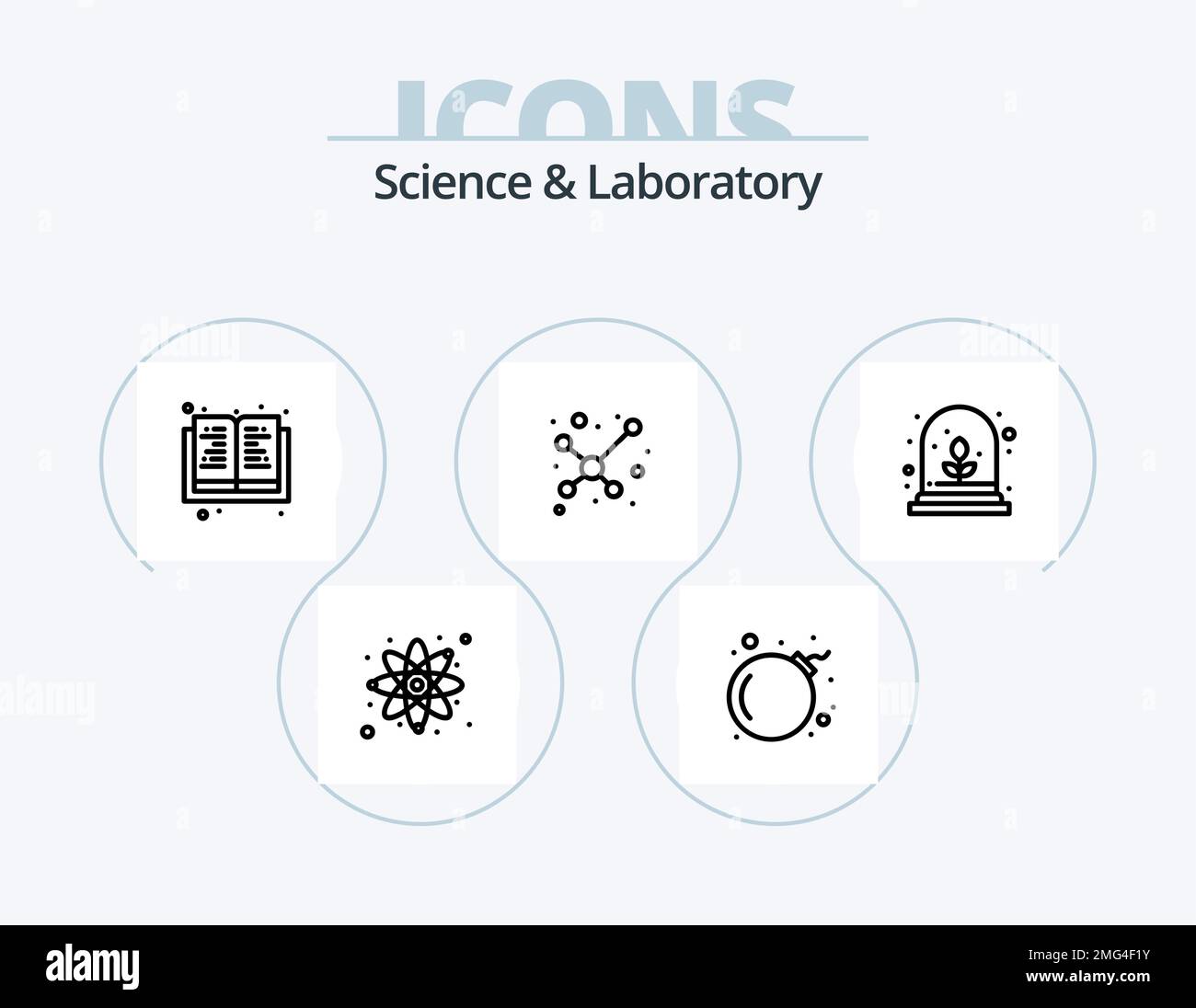 Science Line Icon Pack 5 Icon Design. flask. beaker. molecule. science ...