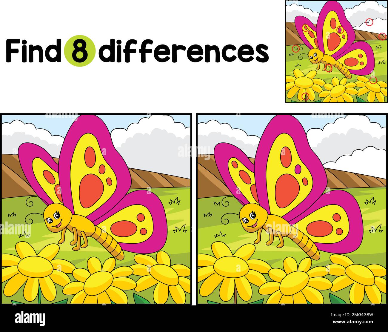 Butterfly farm find the differences stock vector image art alamy