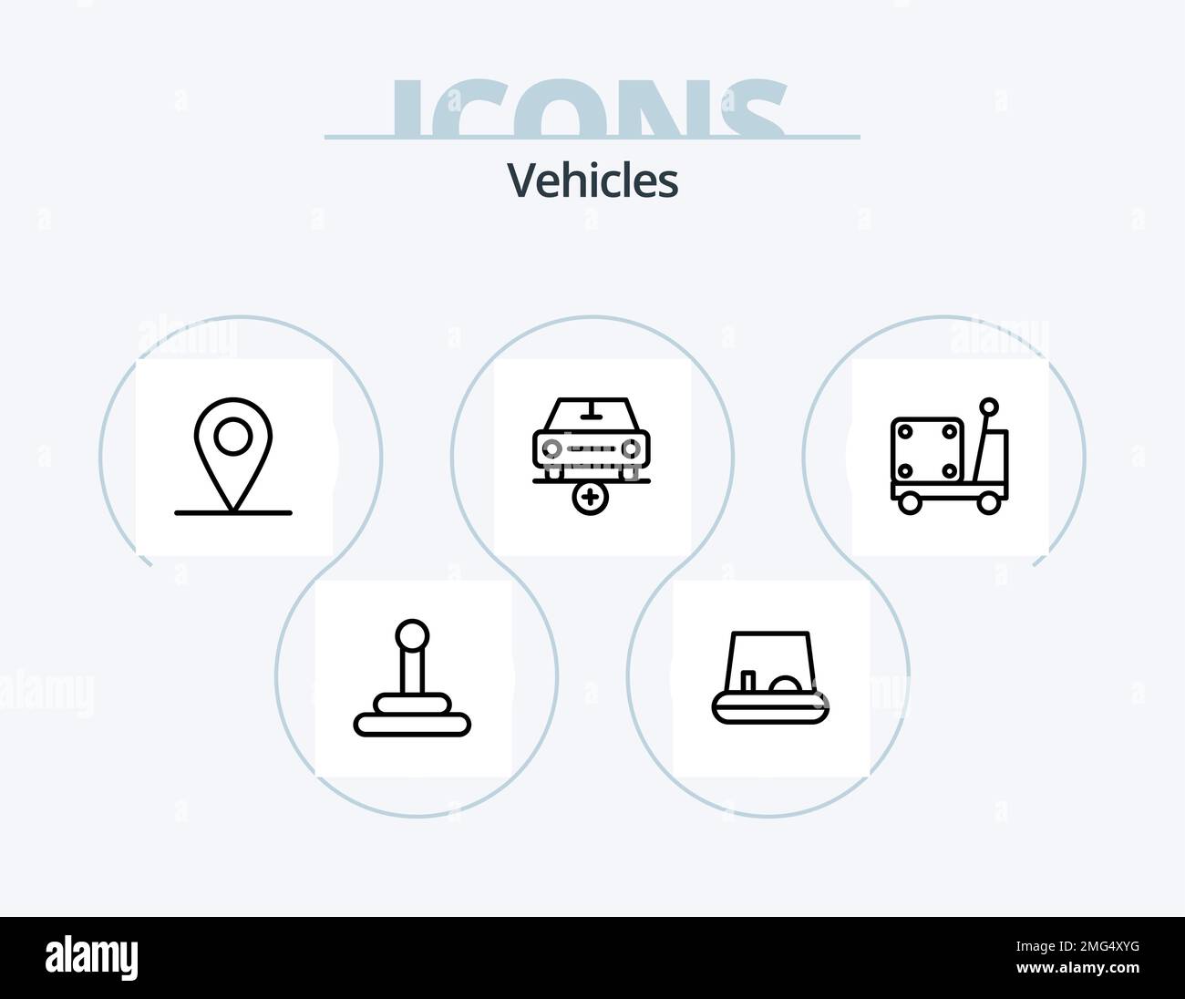 Vehicles Line Icon Pack 5 Icon Design. steamship. ship. van. vehicles