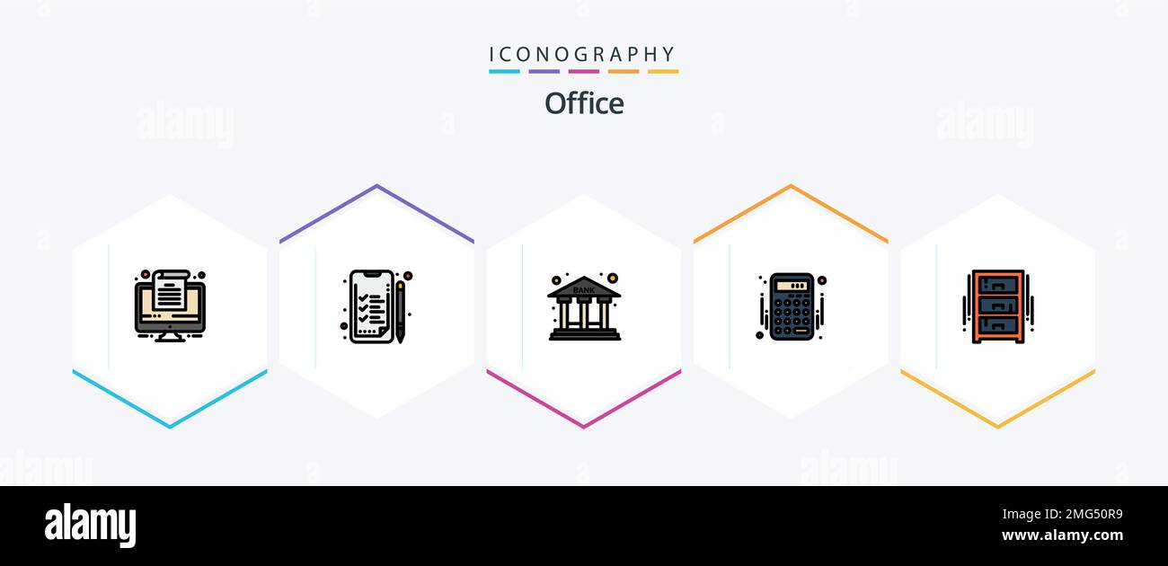 Office 25 FilledLine icon pack including office draw. furniture. office ...