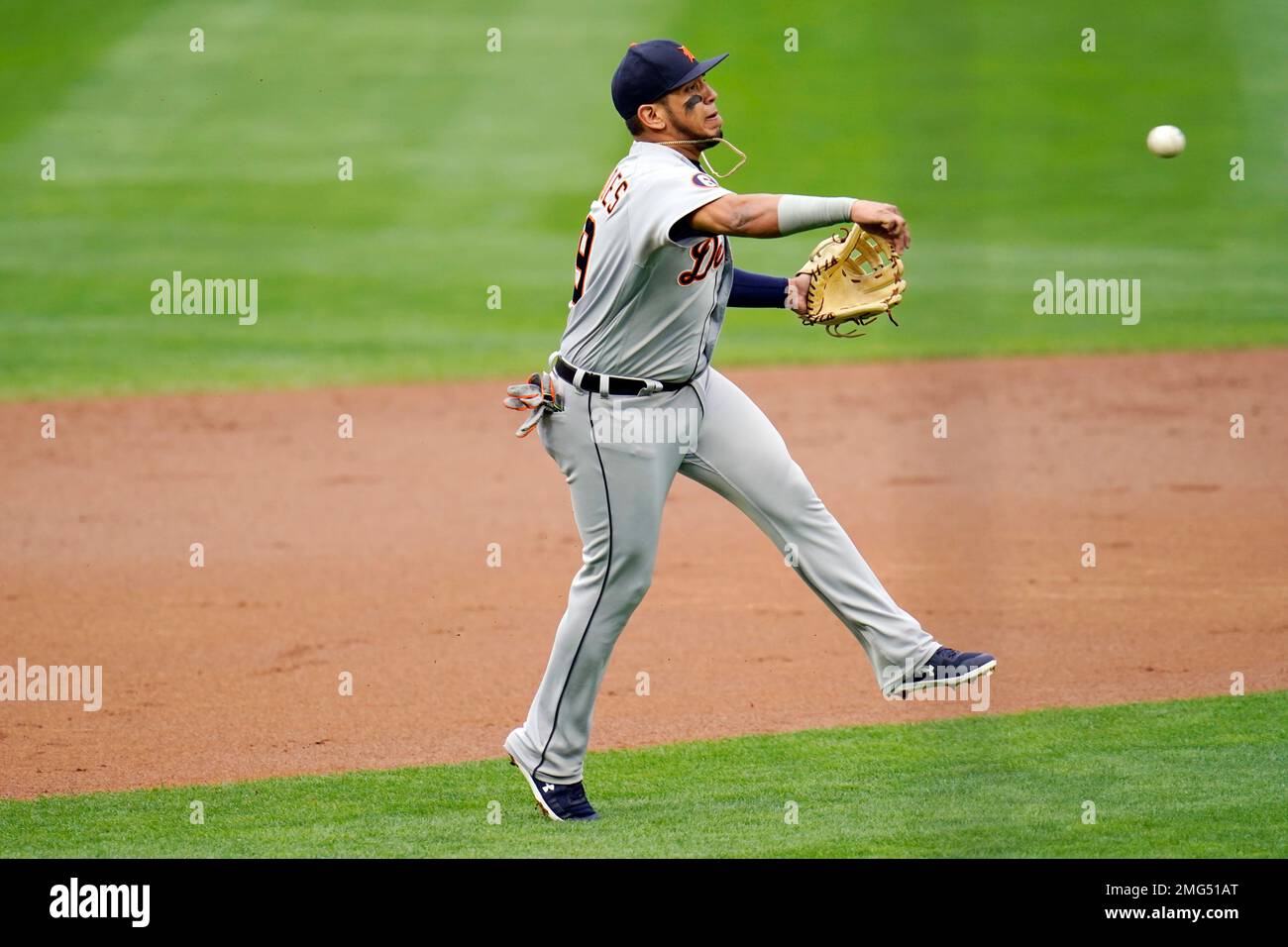 Detroit Tigers third baseman Isaac Paredes throws out Minnesota Twins ...