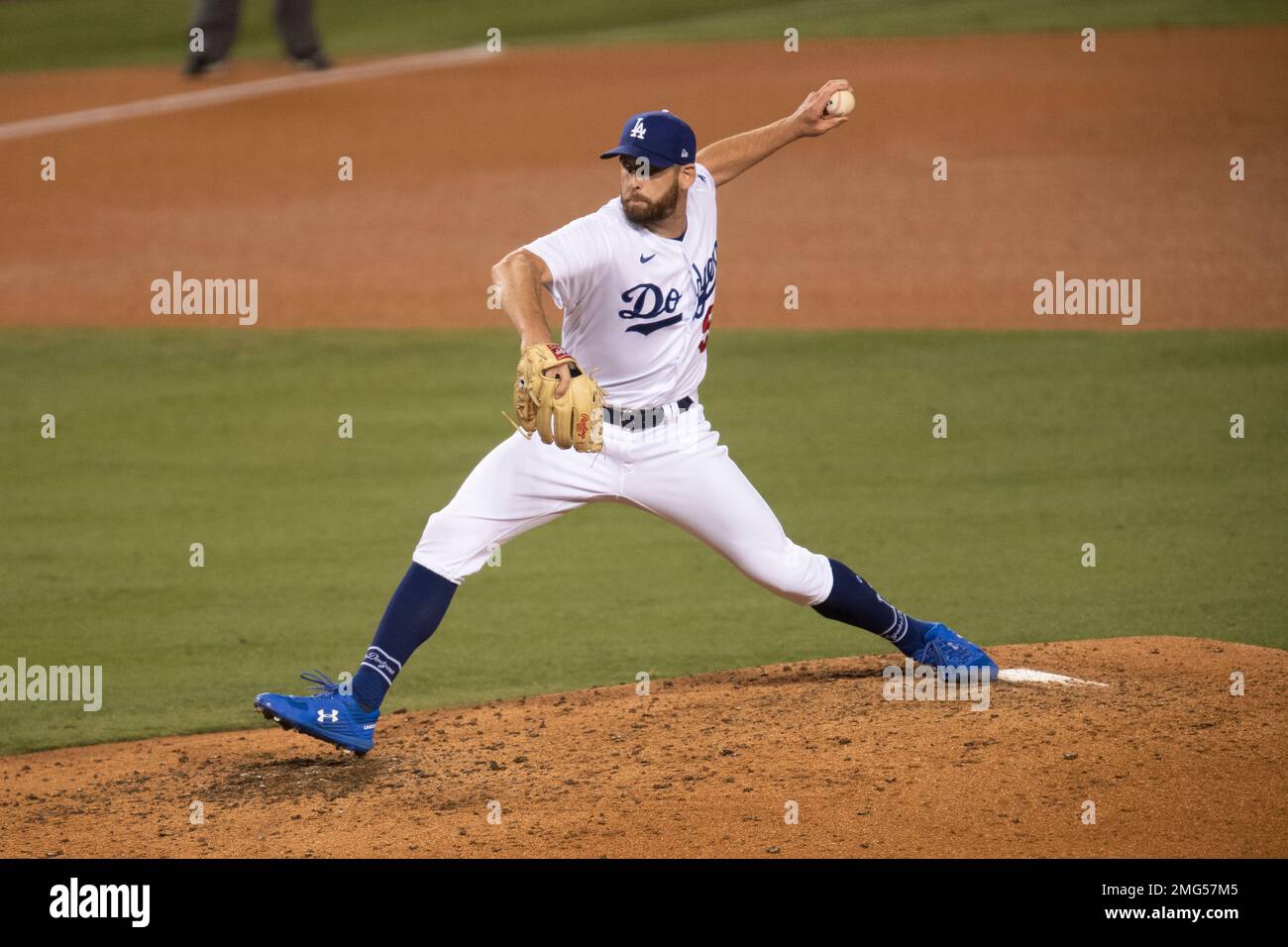 Adam Docar Los Angeles Dodgers relief pitcher Adam Kolarek during a baseball game ...