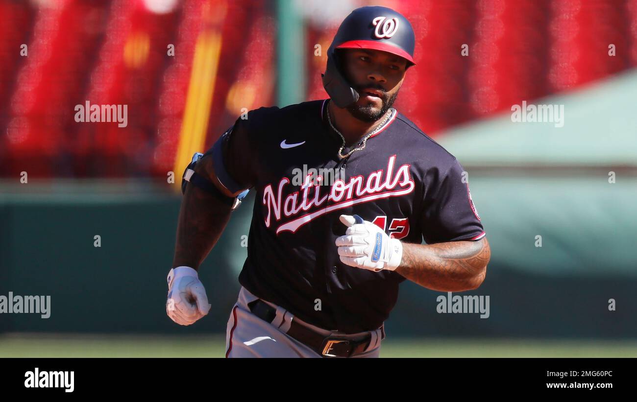 Washington Nationals' Eric Thames plays against the Boston Red Sox ...